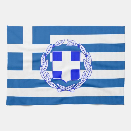ギリシャの旗 キッチンタオル (横)