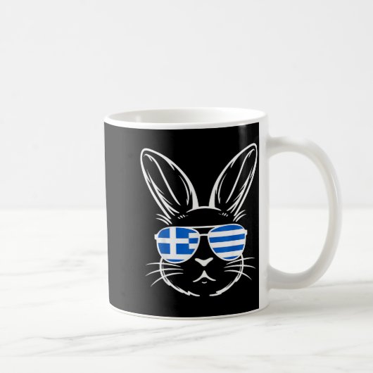 ギリシャの旗 ギリシャ 正教 イースター ウサギ ギリシャ語 コーヒーマグカップ (右)