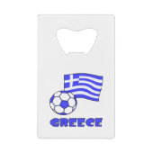 ギリシャの旗 サッカー ボールとギリシャ クレジットカード栓抜き (正面)