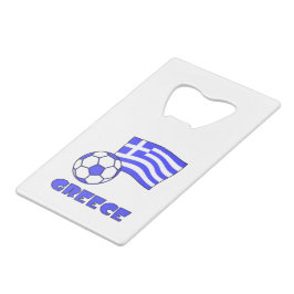 ギリシャの旗 サッカー ボールとギリシャ クレジットカード栓抜き