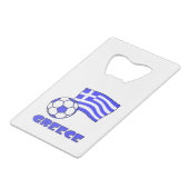 ギリシャの旗 サッカー ボールとギリシャ クレジットカード栓抜き (裏面アングル)