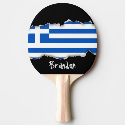 ギリシャの旗 卓球ラケット (正面)