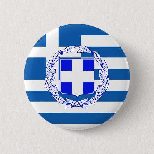 ギリシャの旗 缶バッジ (正面)