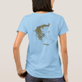 ギリシャの旗Xの地図のTシャツ Tシャツ (裏面)