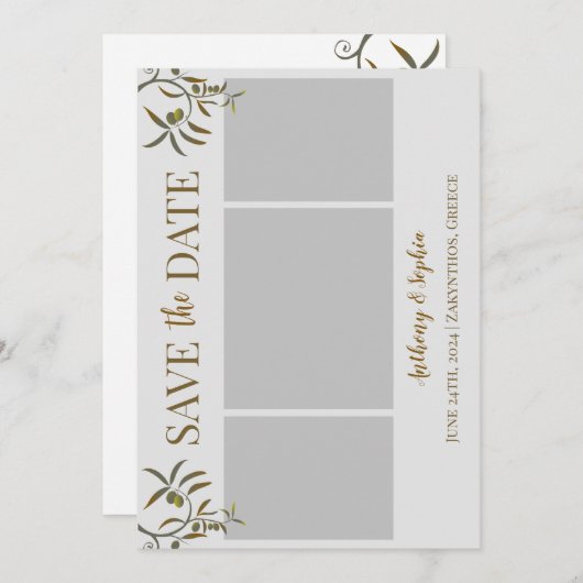 ギリシャの日付を保存 セーブザデート (正面/裏面)