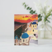 ギリシャの日没 ポストカード (スタンド正面)