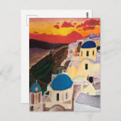 ギリシャの日没 ポストカード (正面/裏面)