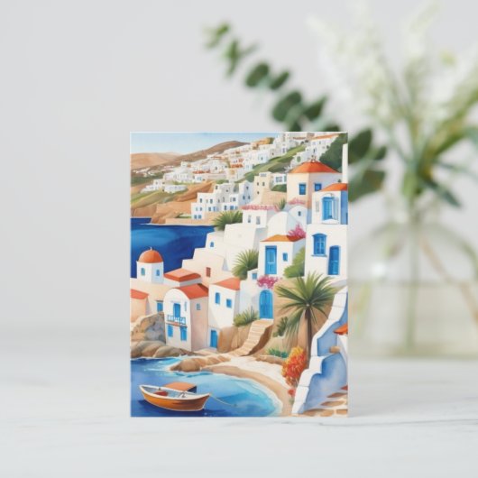 ギリシャの村バイザシーギリシャ旅行お土産 ポストカード (スタンド正面)