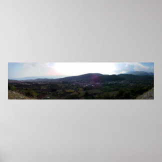 ギリシャの村ポートレート ポスター