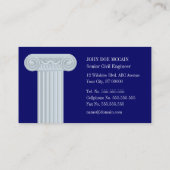 ギリシャの柱の建設業カード 名刺 (裏面)