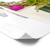 ギリシャの楽園。水の色絵画のサントリーニ ポスター (角)