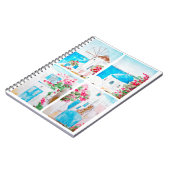 ギリシャの水の色の絵画コラージュ ノートブック (左側)