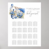 ギリシャの水結婚色20テーブル座席表 ポスター (正面)