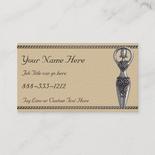 ギリシャの波の枠を持つ女神 名刺 (正面)