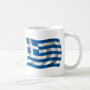 ギリシャの波状の旗 コーヒーマグカップ