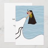 ギリシャの海の白い踊りのレディ シーズンカード (正面/裏面)