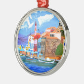 ギリシャの海岸 メタルオーナメント (左)