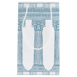 ギリシャの渦巻き模様と柱のトガパーティー スモールペーパーバッグ