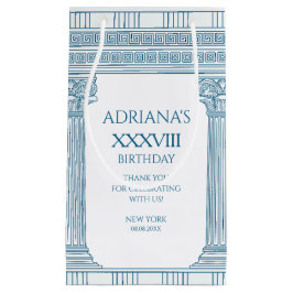 ギリシャの渦巻き模様と柱のトガパーティー スモールペーパーバッグ