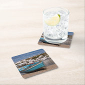 ギリシャの港湾魚釣り船 スクエアペーパーコースター (インサイチュ)