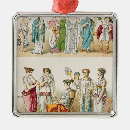 ギリシャの演劇的な服 メタルオーナメント (正面)