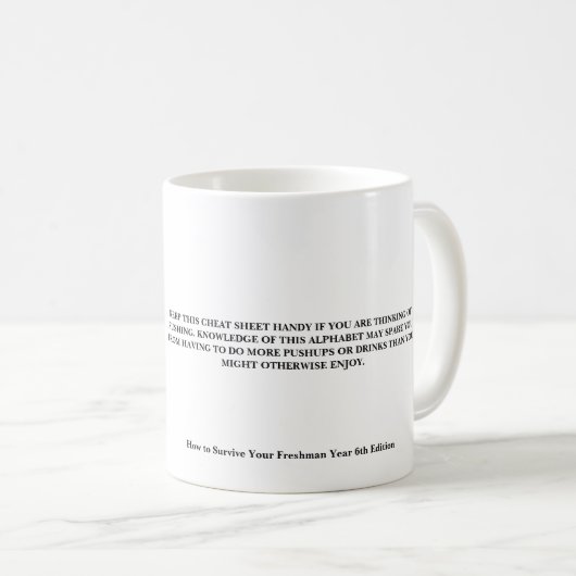 ギリシャの生命カンニングペーパーのマグ コーヒーマグカップ (正面右)