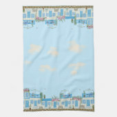 ギリシャの町 キッチンタオル (縦)