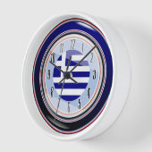 ギリシャの白青色国旗 壁時計 (傾斜)