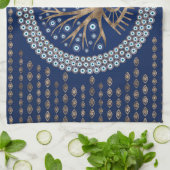 ギリシャの目の木- Mati Mataki -青のMatiasma キッチンタオル (折り畳み)