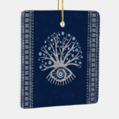 ギリシャの目の木- Mati Mataki - Matiasmaの銀 セラミックオーナメント (右)