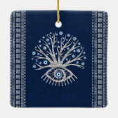 ギリシャの目の木- Mati Mataki - Matiasmaの銀 セラミックオーナメント (裏面)