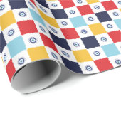 ギリシャの目カラフルの正方形パターン ラッピングペーパー (ロールコーナー)