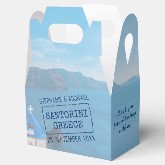 ギリシャの目的地のウェディングカスタムパスポートスタンプ フェイバーボックス (オープン)