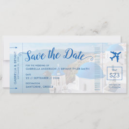 ギリシャの目的地の結婚式サントリーニ日付を保存