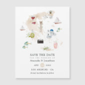 ギリシャの目的地ウェディング 水彩画マップ (正面)