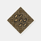 ギリシャの神々とメアンダー鍵オーナメント スタンダードカクテルナプキン (角)