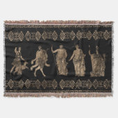 ギリシャの神々とメアンダー鍵オーナメント スローブランケット (正面)