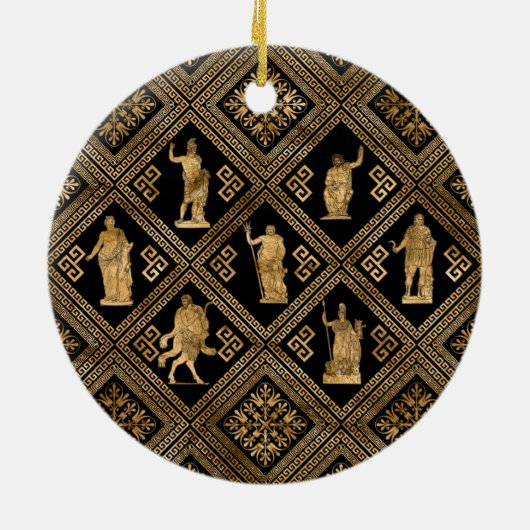 ギリシャの神々とメアンダー鍵オーナメント セラミックオーナメント (裏面)