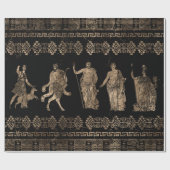 ギリシャの神々とメアンダー鍵オーナメント ラッピングペーパー (フラット)