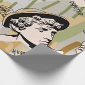 ギリシャの神々の流れを描くアートポートレートのシームレスなパターン。 ラッピングペーパー (角)