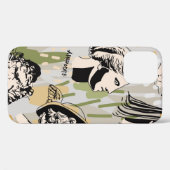 ギリシャの神々の流れを描くアートポートレートのシームレスなパターン。 Case-Mate iPhoneケース (裏面 (横))
