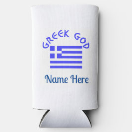 ギリシャの神とギリシャ国旗のカスタマイズ スリム缶クーラー