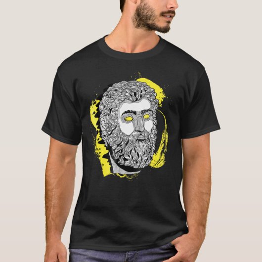 ギリシャの神ポセイドン古代神話の歴史バフ Tシャツ (正面)