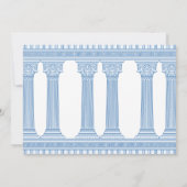 ギリシャの神殿をテーマにしたカスタムカラーの誕生日パーティー 招待状 (裏面)