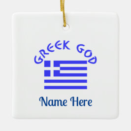 ギリシャの神 ギリシャ国旗 オーダーメイド セラミックオーナメント