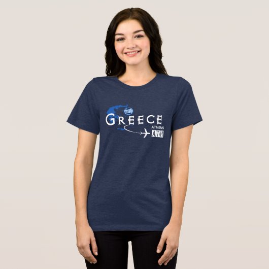 ギリシャの空港コードTシャツ トライブレンドＴシャツ (正面全面)