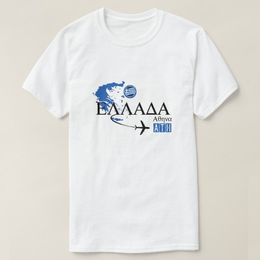 ギリシャの空港コードTシャツ Tシャツ (デザイン正面)