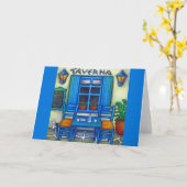 ギリシャの空白のな挨拶状の2のためのテーブル カード (黄色い花)