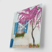 ギリシャの窓 スクエア壁時計 (傾斜)