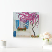 ギリシャの窓 スクエア壁時計 (ホーム)